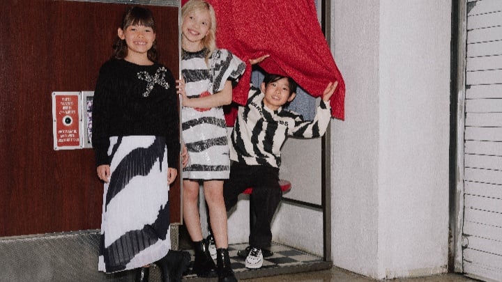 Image of  kids models in Marc Jacobs outfits